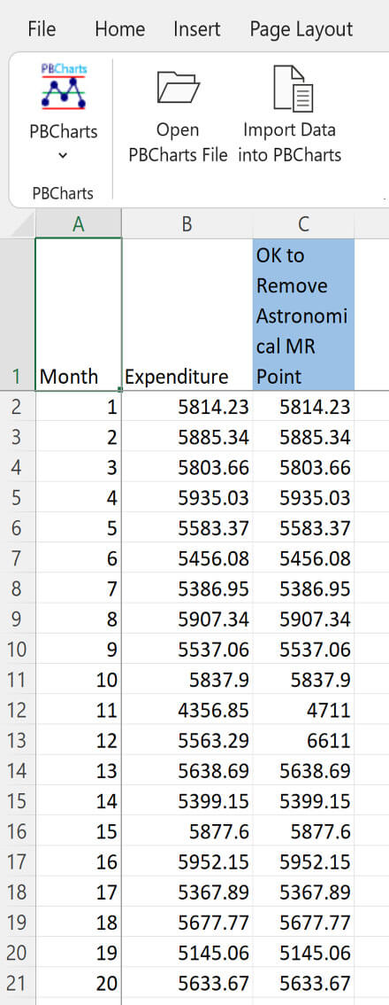 PBCharts Options in sheet